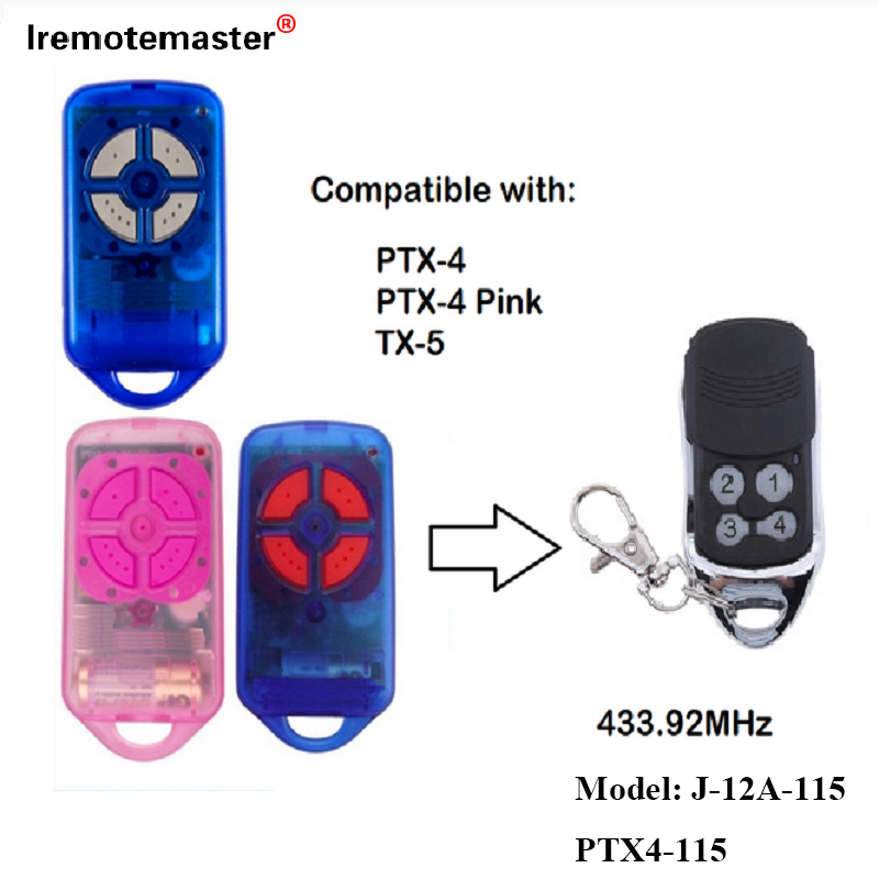 פֿאַר PTX4 433.92 MHz גייט גאַראַגע טיר רימאָוט קאָנטראָל ראָולינג קאָוד